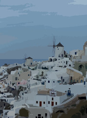Landscape with Greece island Santorini