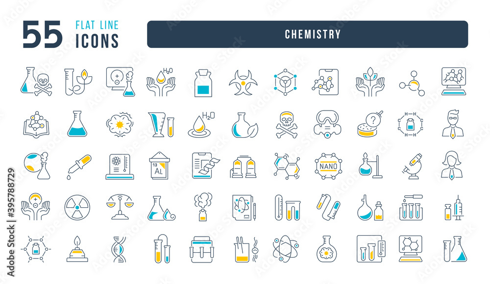Canvas Prints set of linear icons of chemistry