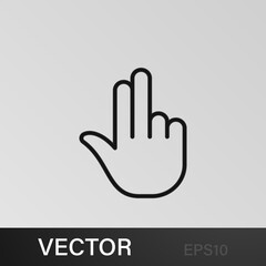Finger, gesture, hand, two outline icons. Can be used for web, logo, mobile app, UI, UX