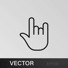Gesture, hand, rock, roll outline icons. Can be used for web, logo, mobile app, UI, UX