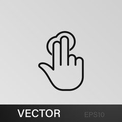 Finger, gesture, hand, tap, two outline icons. Can be used for web, logo, mobile app, UI, UX