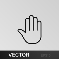 Five, gesture, hand, high outline icons. Can be used for web, logo, mobile app, UI, UX