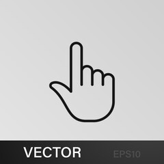 Finger, gesture, hand, one outline icons. Can be used for web, logo, mobile app, UI, UX