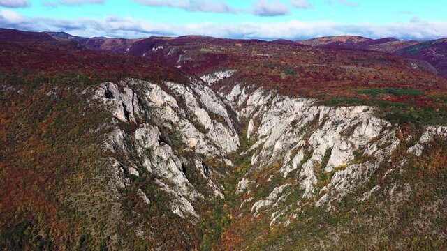 Aerial view of Zadielska dolina valley in Slovakia