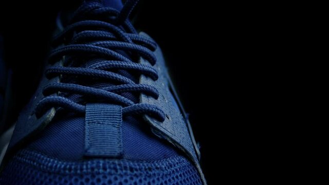 Sports Shoes Passing Closeup Shot