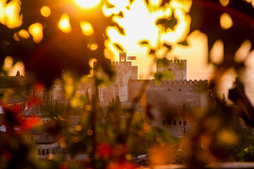 Sunset at the Alhambra in Granada.