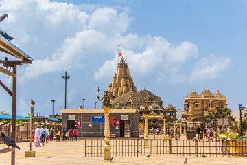 Somnath temple in Gujarat on a sunny day