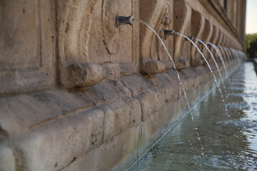 The fountain of the 26 spouts, Church of Santa Maria degli Angeli, Assisi, Italy