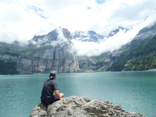 Lake and mountains, Alps