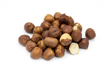 hazelnuts isolated on white background