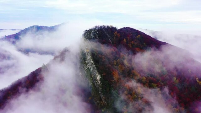 Aerial view of Sivec mountains in Ruzin locality in Slovakia