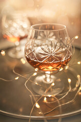 Alcoholic Christmas alcoholic drink in the glass 