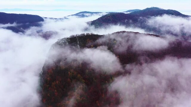 Aerial view of Sivec mountains in Ruzin locality in Slovakia