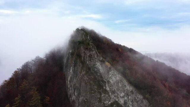 Aerial view of Sivec mountains in Ruzin locality in Slovakia