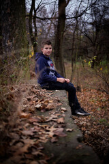 A nice boy posing in wild Nature 