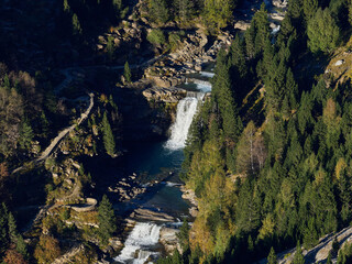 Views of parts of the Ordesa valley from the viewpoints, Aragonese Pyrenees, Spain