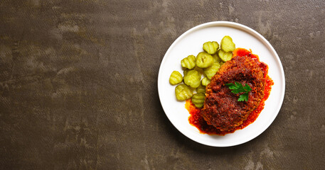 Nashville style hot chicken with pickle