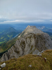 Mountain crossing Hackenkopfe mountains, Tyrol, Austria