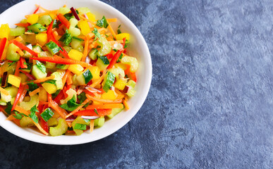 Healthy vegetable salad in bowl