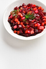 Beet salad in bowl