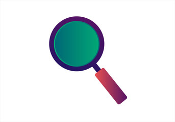 Search icon or Magnifying glass purple gradient color icon, sign flat vector graphic