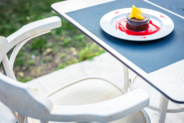 lava cake on the table 