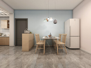 3d render of modern dining room interior