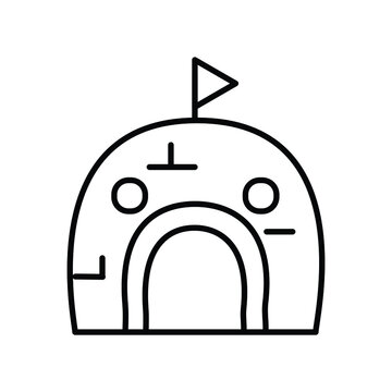 Igloo Frozen building house line icon