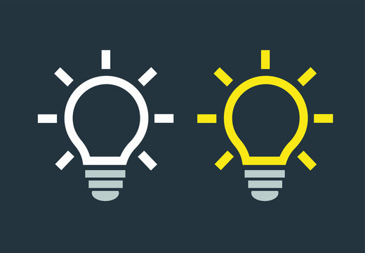 Set of light bulb icons. Concept of idea. Vector illustration.