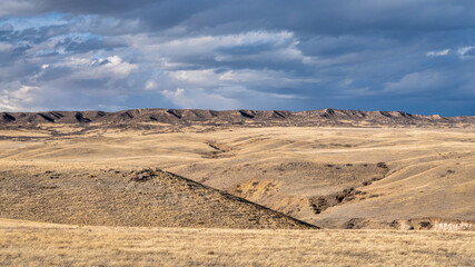 rolling prairie at foothills of Rocky Mountains in northern Colorado - Soapstone Open Space near Fort Collins