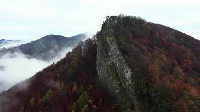 Aerial view of Sivec mountains in Ruzin locality in Slovakia