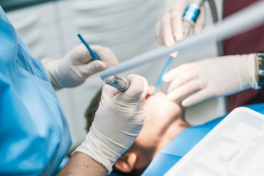 Young Boy During Checkup in Dentist