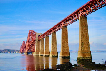 Forth Rail Bridge, as seen from South Queensferry, near Edinburgh, Scotland.