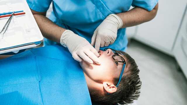 Young Boy in Dental Clinic