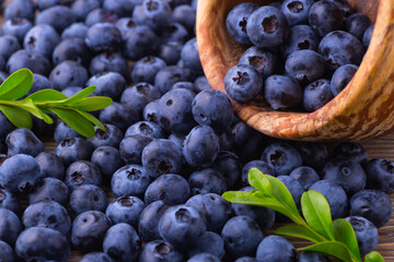 Fototapeta premium Fresh blueberry background. Blueberry Texture Close Blueberry Antioxidant Organic Superpeed Bowl Concept Healthy Nutrition