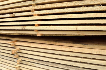 construction site. stacked boards