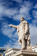 Statue of William Ewart Gladstone, a British statesman and Liberal politician. In a career lasting over 60 years, he served for 12 years as Prime Minister of the UK.