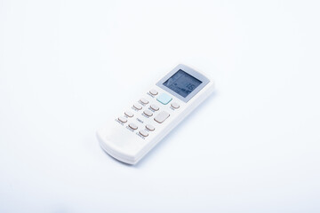 The white color of air-cond remote control. Isolated on white background