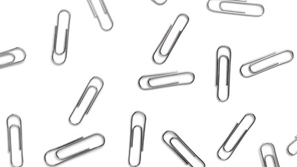 Paper clips on a white background. High quality photo