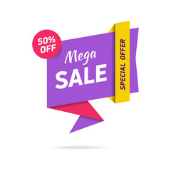 Sale speech bubble banner special offer discount design template