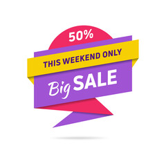 Sale speech bubble banner special offer discount design template