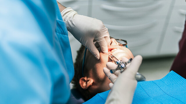 Young Boy During Checkup in Dentist