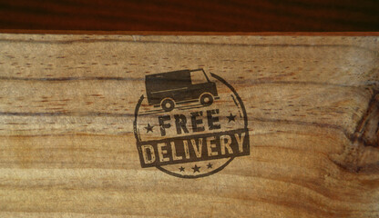Fototapeta premium Free delivery stamp and stamping