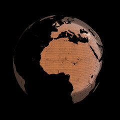 Solar cells Earth. 3D render. 
