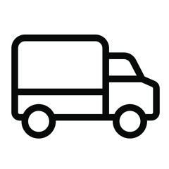 Delivery truck sign symbol for web and app ui design. High resolution vector icon isolated on white background.