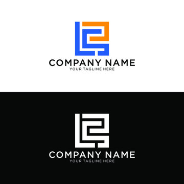 Initial LSC letter, overlapping corporate design inspiration logo swoosh horizon movement in orange and dark blue colors vector.