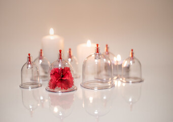 Vacuum therapy. Cup massage. Hijama