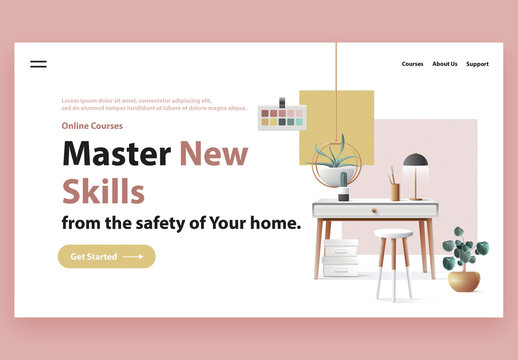 Modern Website Header for Online Courses
