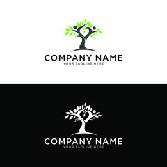 People tree logo vector illustration