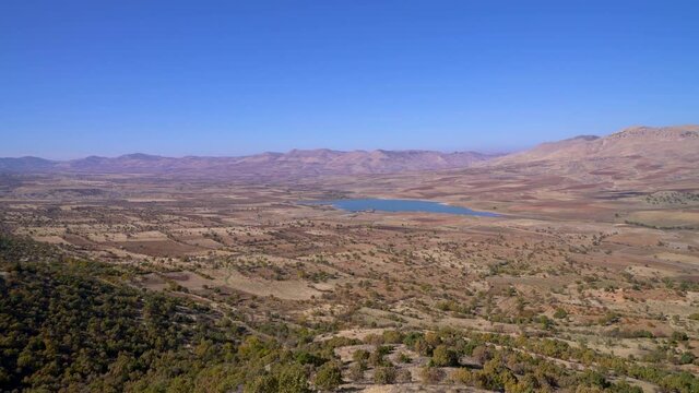 Barren landscape of eastern anatolia in Mardin, Turkey